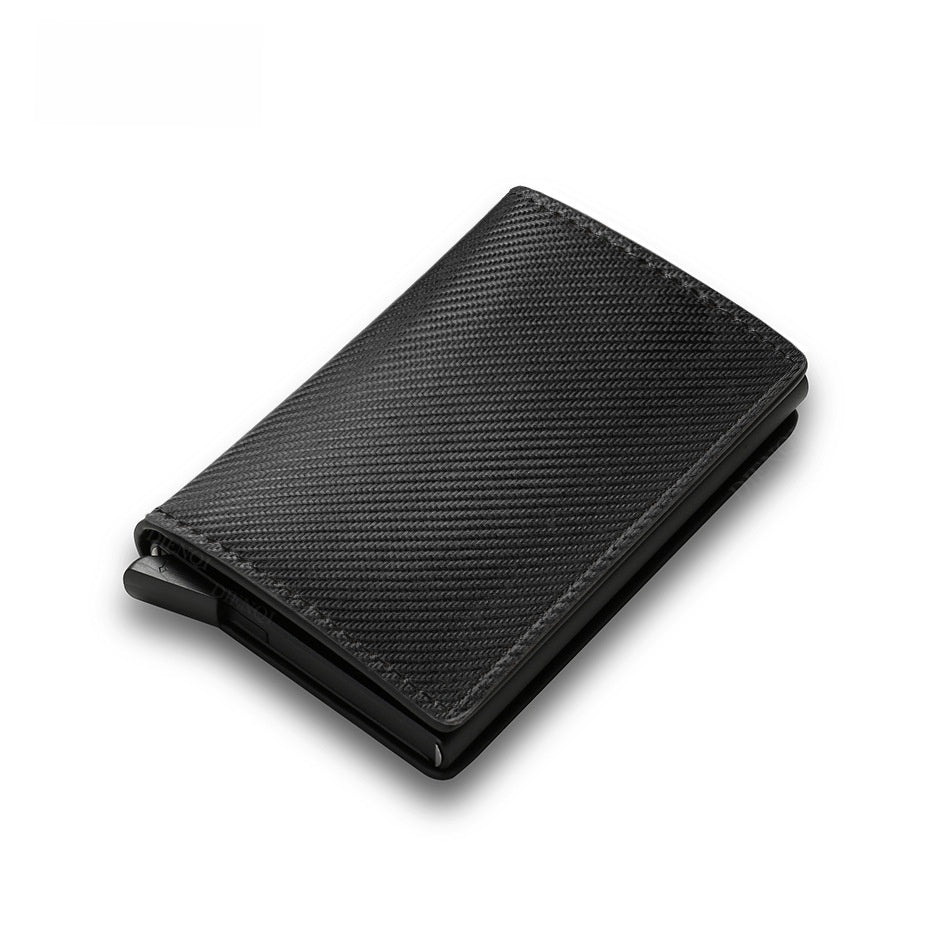 Automatic Pop-Up Card Holder Carbon Fiber Wallet
