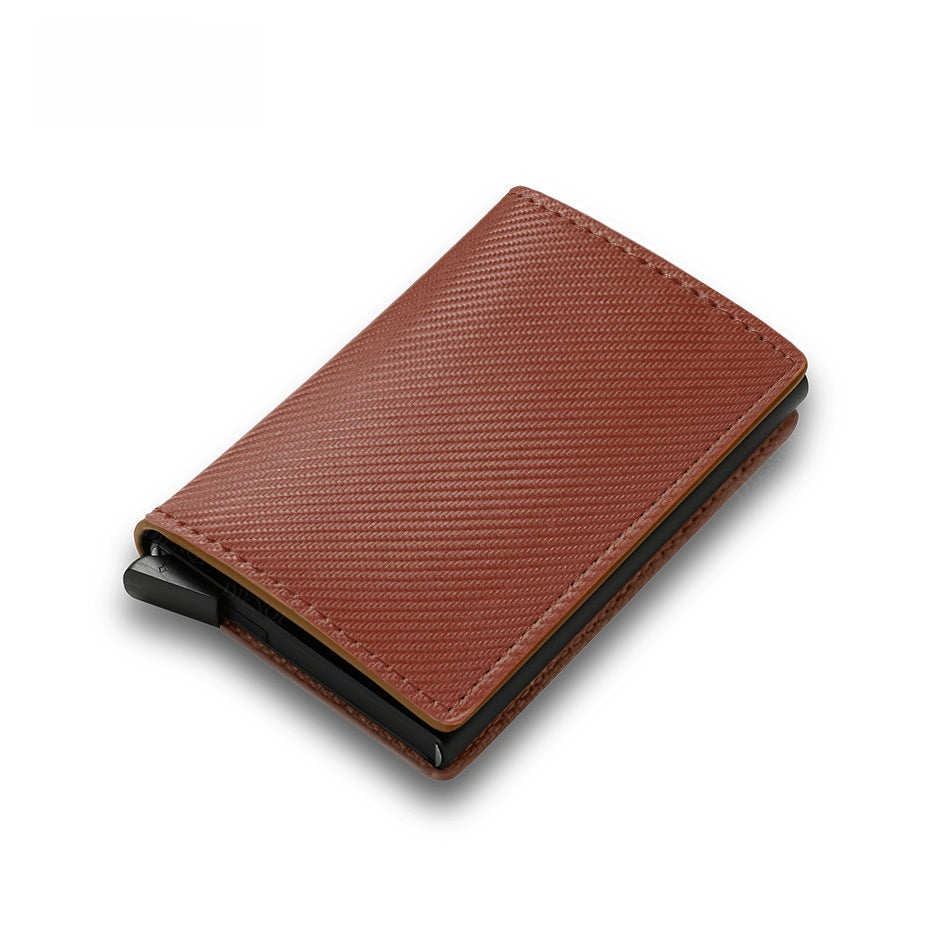 Automatic Pop-Up Card Holder Carbon Fiber Wallet